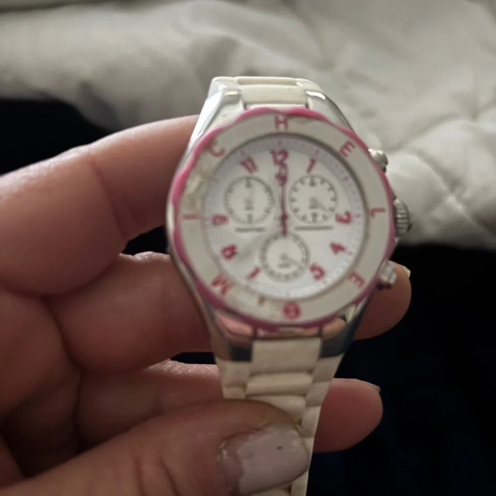 Michele Trio: Purple, White & Pink Accent Women’s Watches